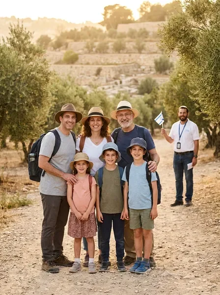 משפחה מאושרת בטיול מאורגן בישראל